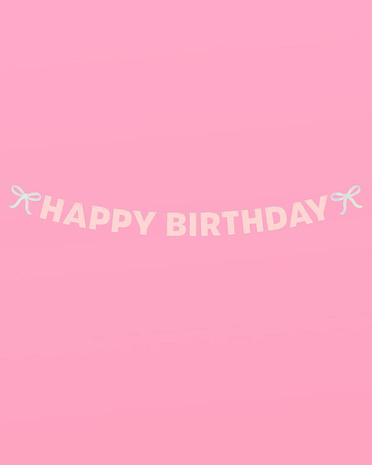 Birthday Bow Banner - foil + glitter banner