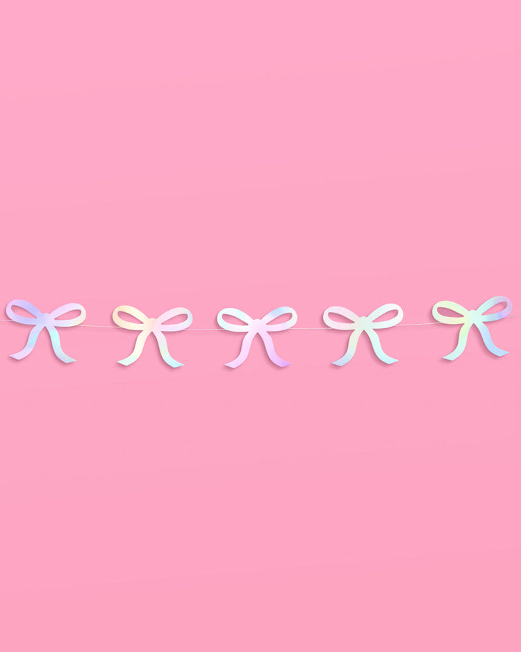 Tying the Knot Garland - iridescent foil backdrop