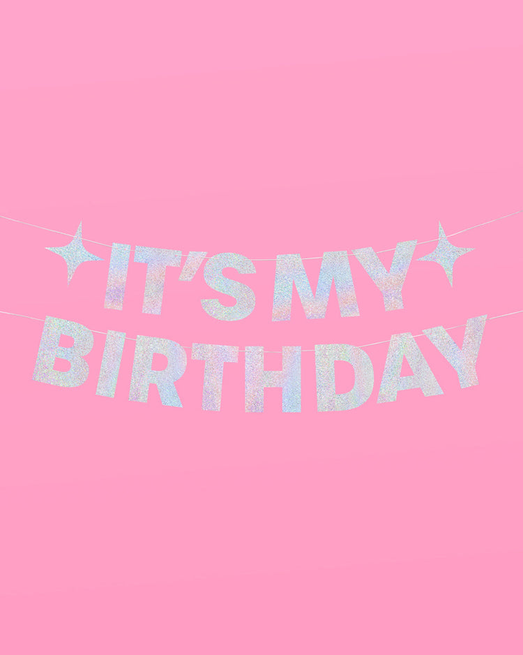 Shimmer Bday Girl Pack - banner, tats + tiara