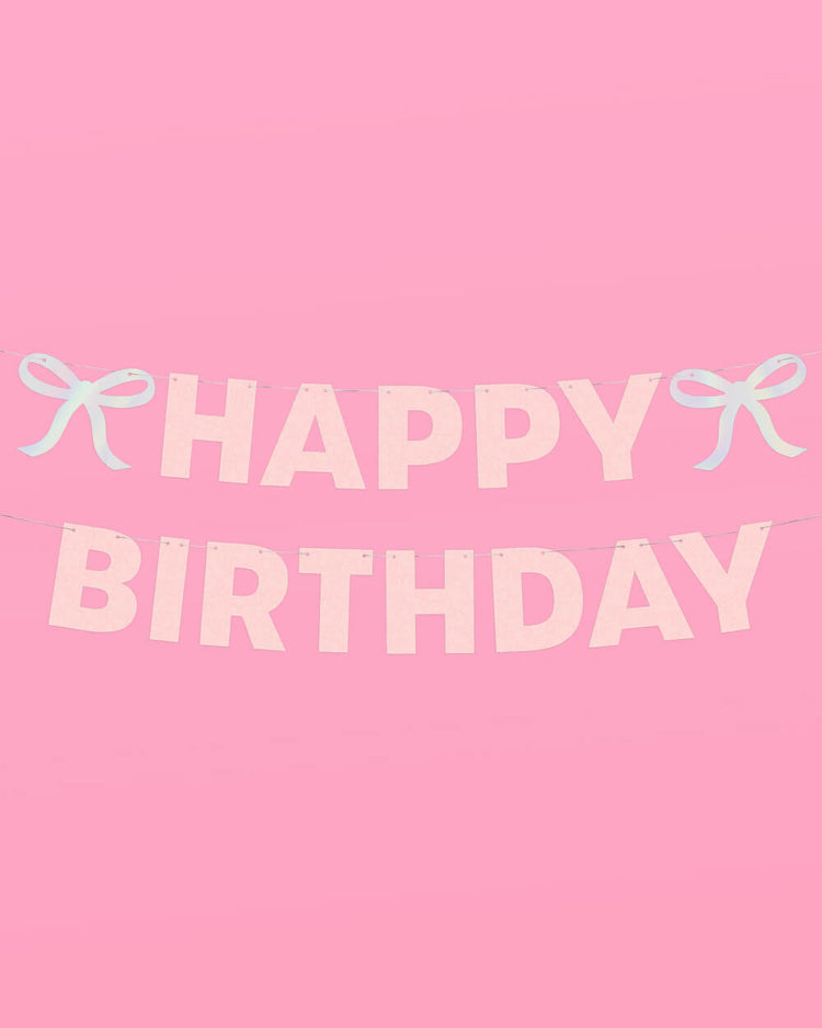 Birthday Bow Banner - foil + glitter banner