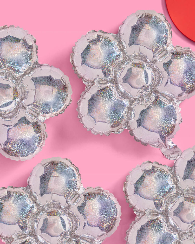 Shimmer Flower Balloon - 4 iridescent balloons