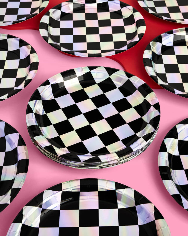 Checked Out Plates - 25 paper plates