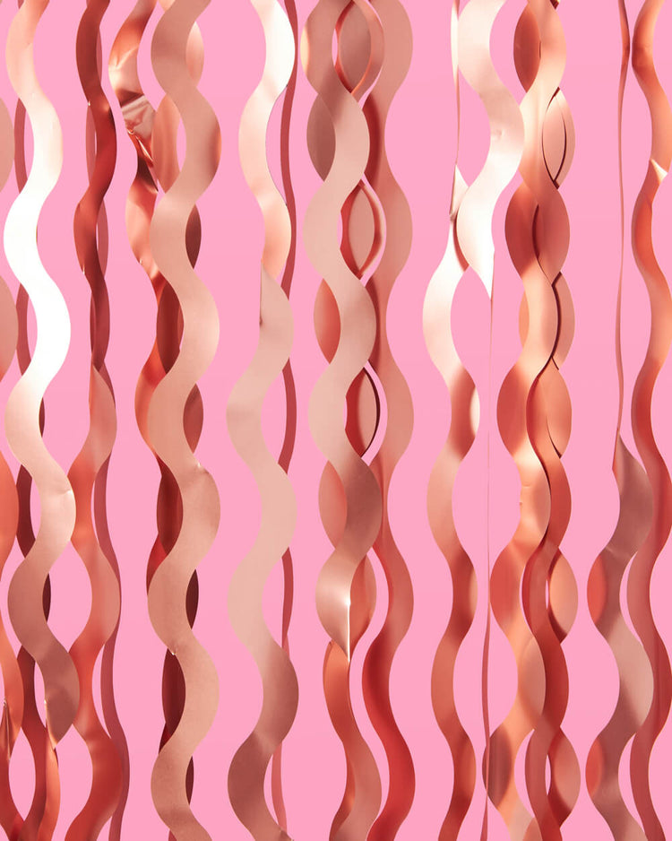 Keep It Wavy Curtain - rose gold foil curtain