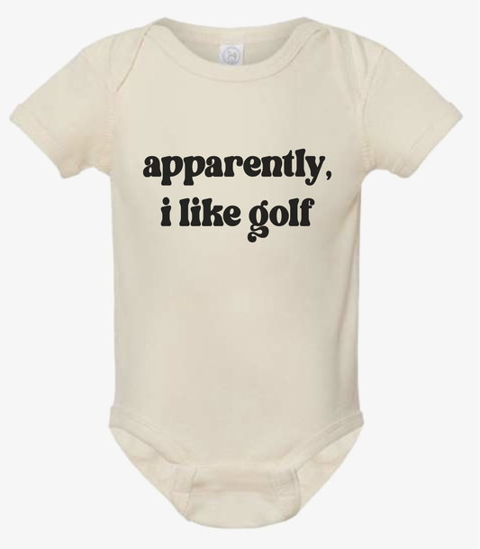 Infant Baby Rib Bodysuit - apparently, i like golf Onesie 