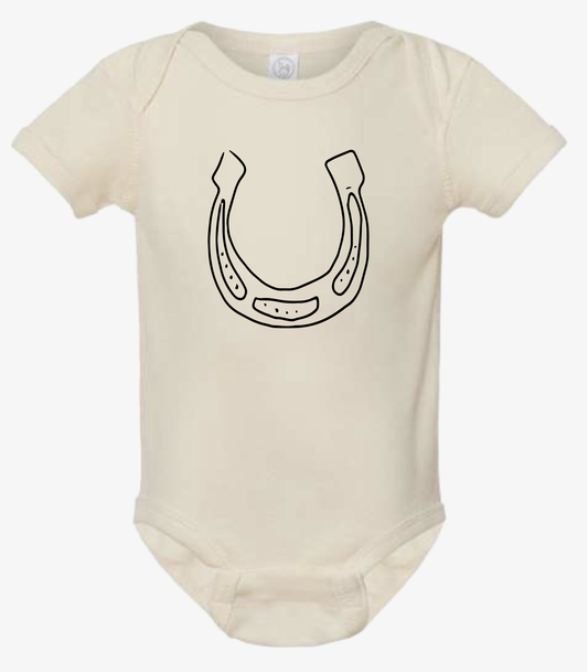 Infant Baby Rib Bodysuit - Horseshoe Cotton Onesie