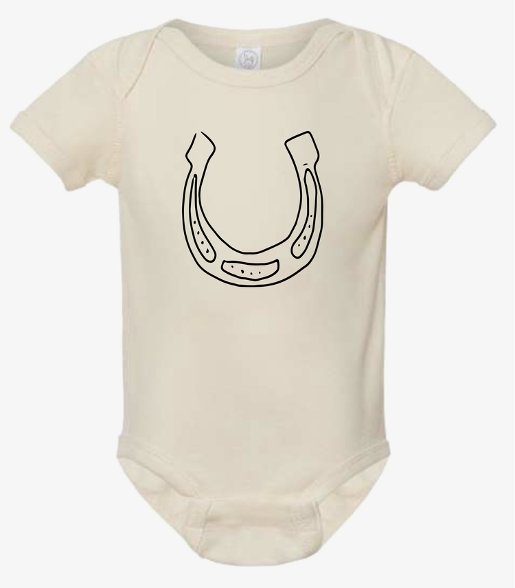 Infant Baby Rib Bodysuit - Horseshoe Cotton Onesie