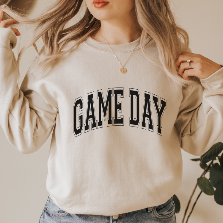 GAME DAY Puff Text Unisex Crewneck Sweatshirt