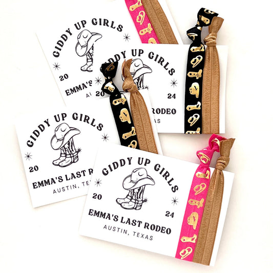 Bachelorette Favors Last Rodeo favors last rodeo bachelorette favors hair tie favors last rodeo party favor giddy up girls party favor
