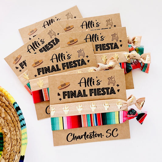 FINAL FIESTA Pack of 5 Custom Bachelorette Favors Final Fiesta Bachelorette Party Fiesta Serape Cactus Bach Party Favors