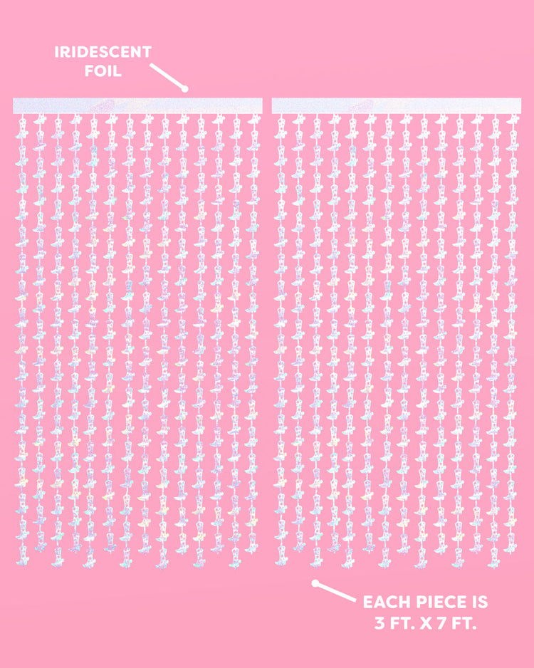 Pink Cowgirl Curtain Pack - cowgirl boot + fringe curtains