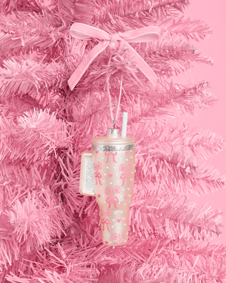 Girly Tumbler Ornament - Glass Christmas Ornament