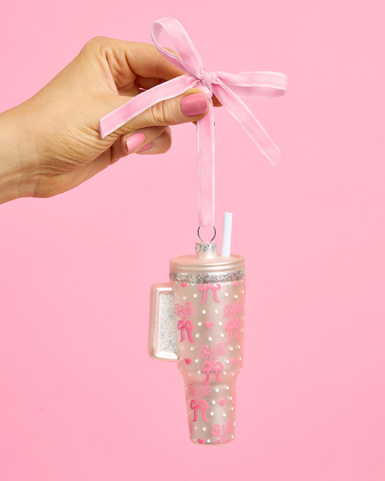 Girly Tumbler Ornament - Glass Christmas Ornament