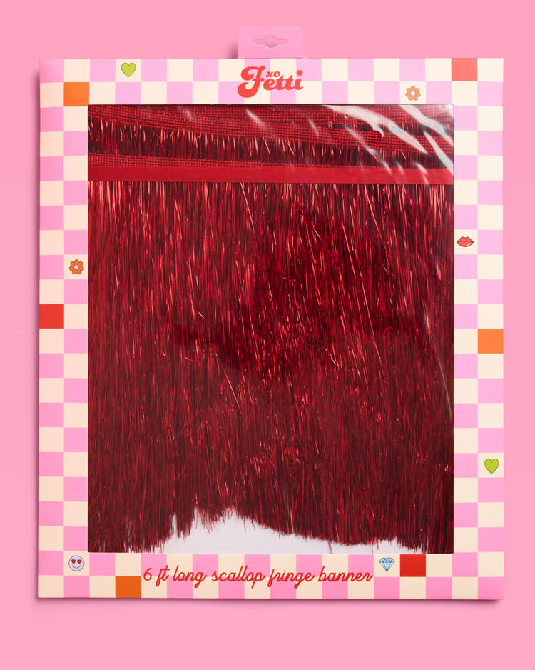 Red Fringe Banner - scalloped banner