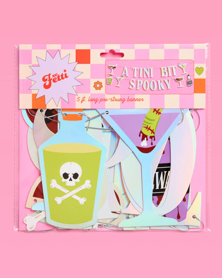 Tini Bit Spooky Banner - 6 ft iridescent banner