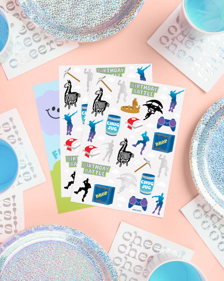 Birthday Battle Tats - 50 temporary tattoos