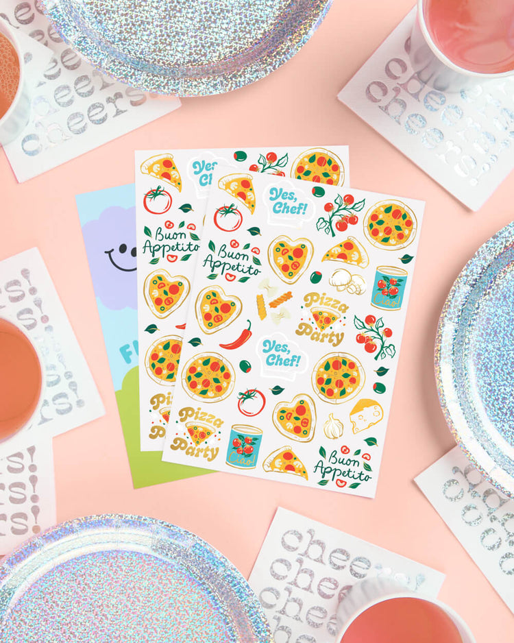 Pizza Party Tats - 72 temporary tattoos