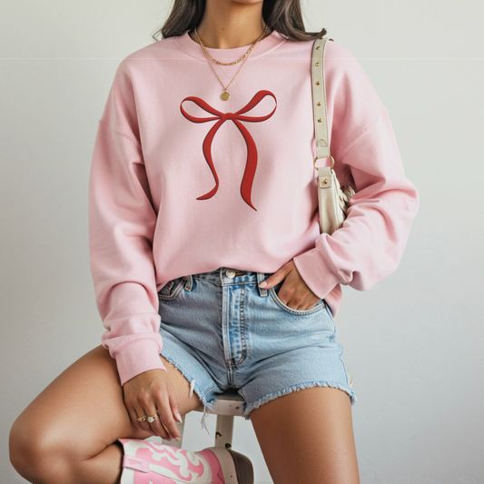 Trendy Bow Puff Sweatshirt | Cute Bow Unisex Crewneck