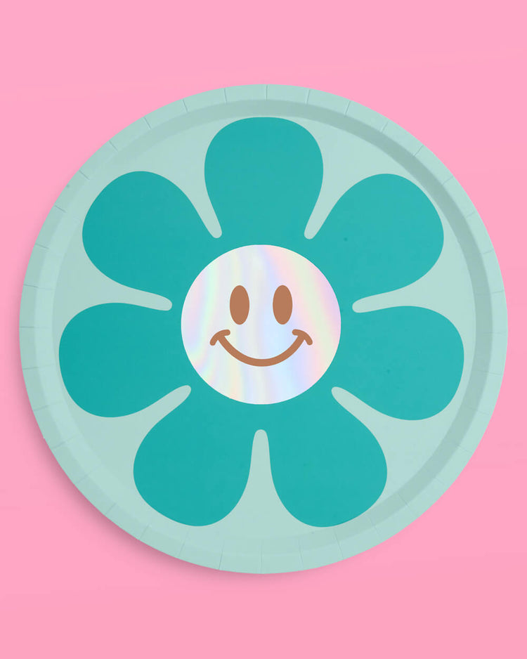 Totally Groovy Plates - 24 foil paper plates