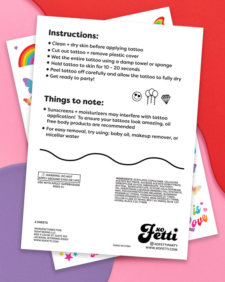 Pride Tats - 54 temporary tattoos