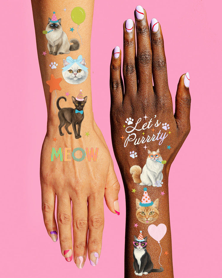 Crazy Cat Tats - 54 temporary tattoos