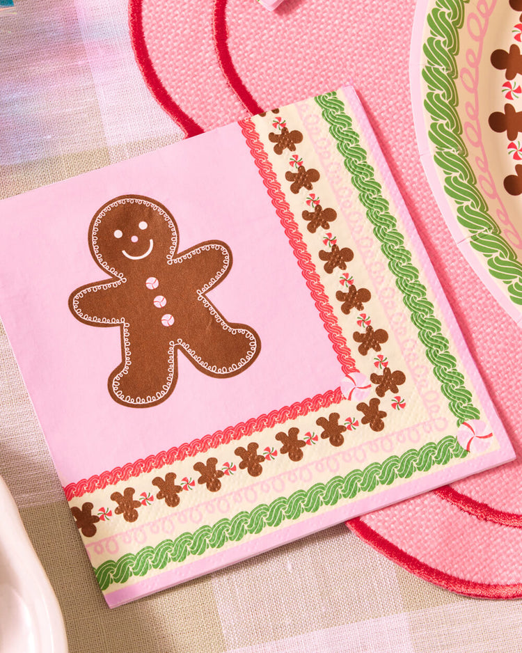Bake it Merry Napkins - pink christmas napkins