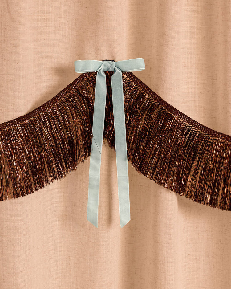 Espresso Bow Banner - fringe + velvet bows