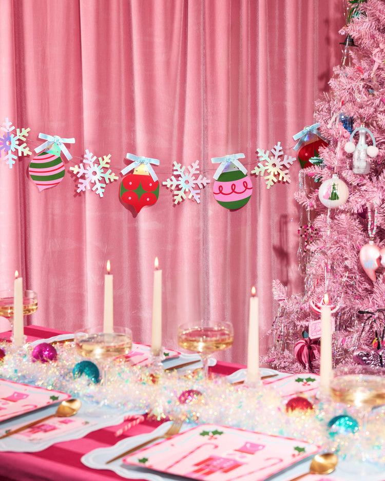 Ornament Snowflake Banner - iridescent foil banner
