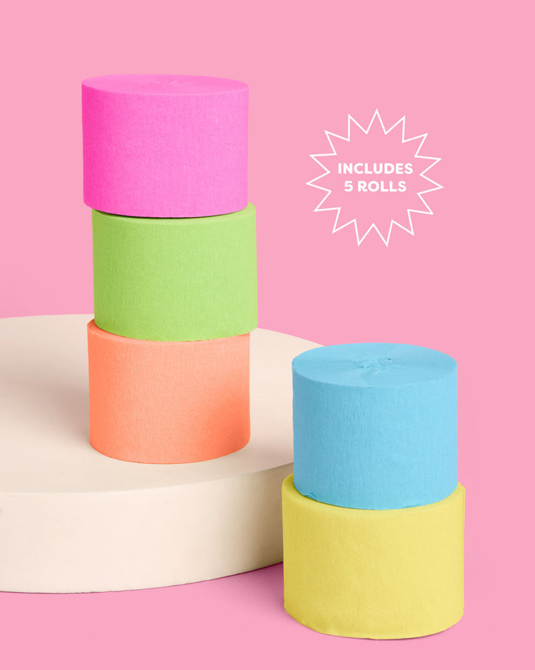 Pool Party Streamers - 5 crepe paper rolls