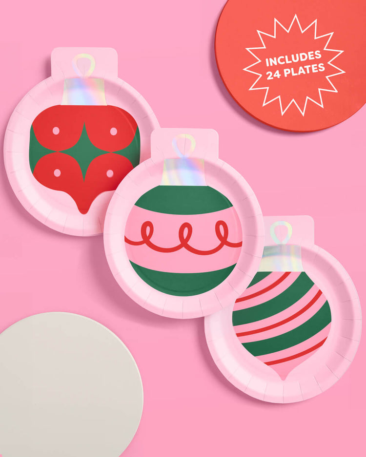 Ornament Plates - 24 paper plates