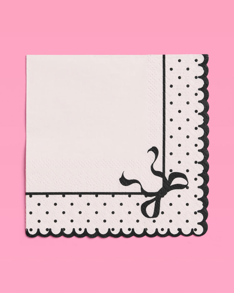 Little Black Bow Napkins - 24 paper napkins