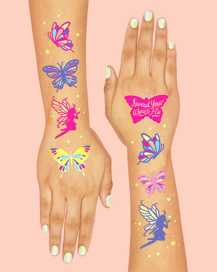 Fairy Flutter Tats - 50 foil temporary tattoos