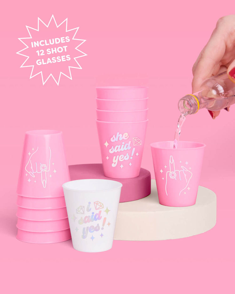 She Said Yes! Shots - 12 matte 2 oz shot glasses