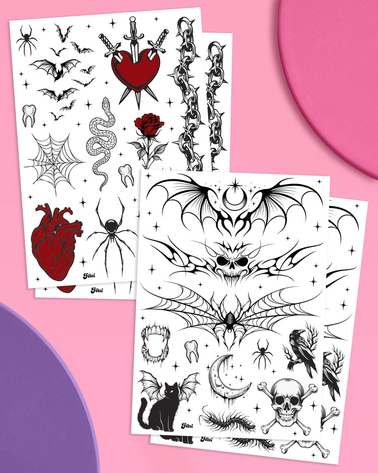 Goth Glam Tattoos - 48 temporary tattoos