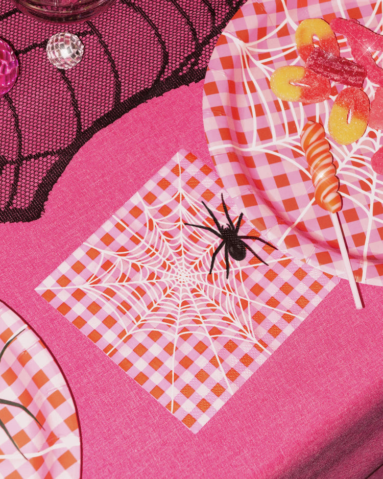Pink Halloween Napkins - 25 cocktail napkins