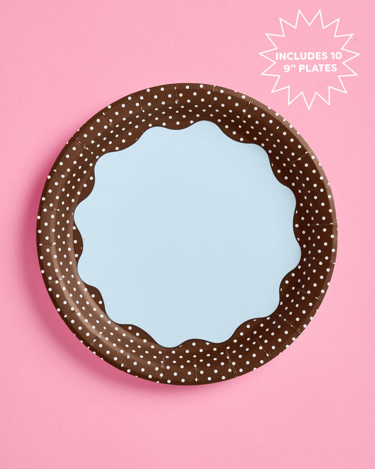 Cocoa Dot Plates - 9in polka dot plates