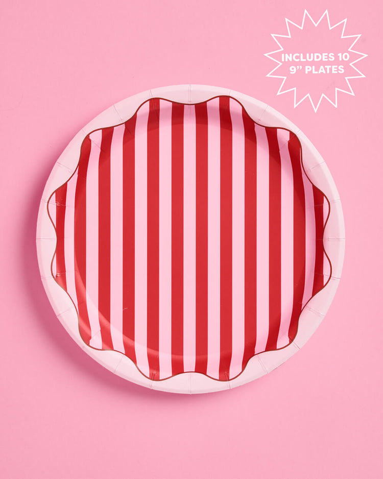 Candy Stripe Plates - 9in Paper Plates
