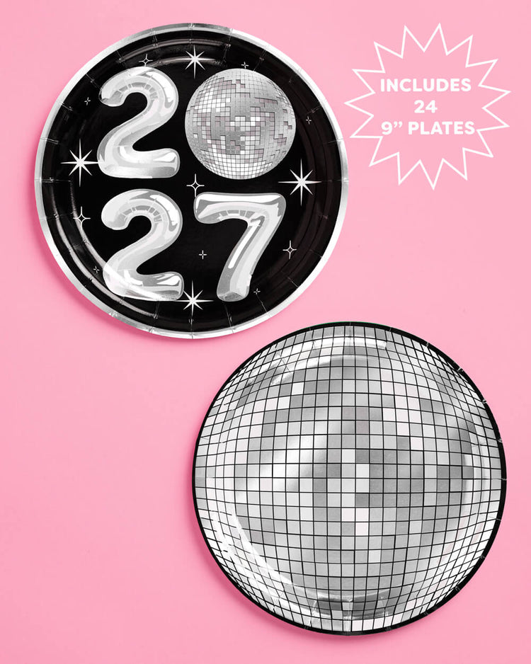 2027 NYE Disco Plates - Set of 24 Paper Plates