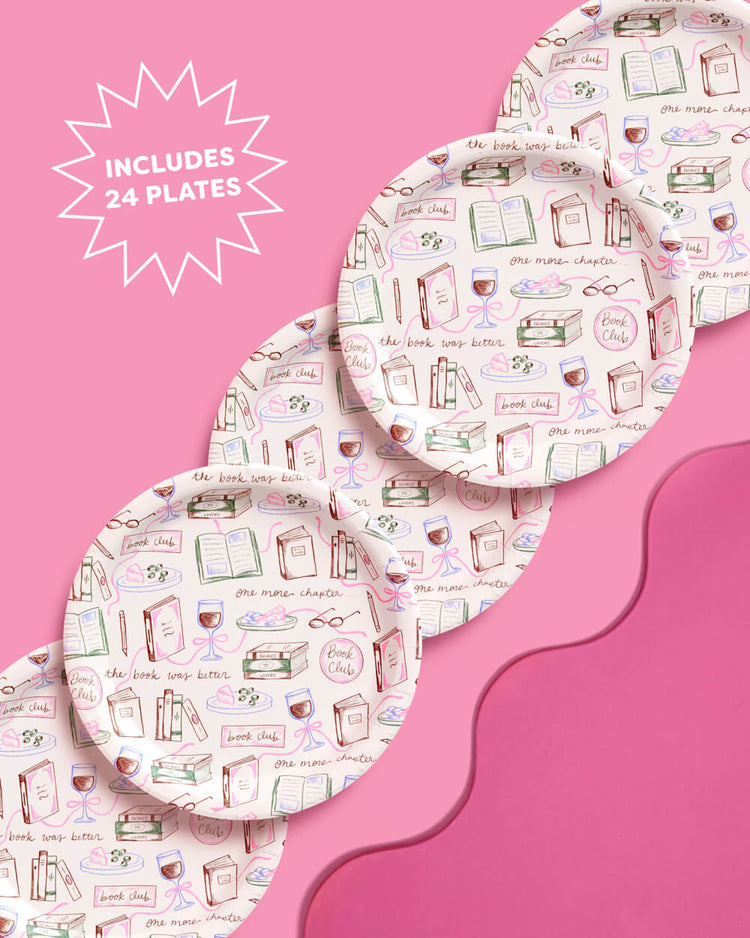 Book Club Plates - 25 paper plates