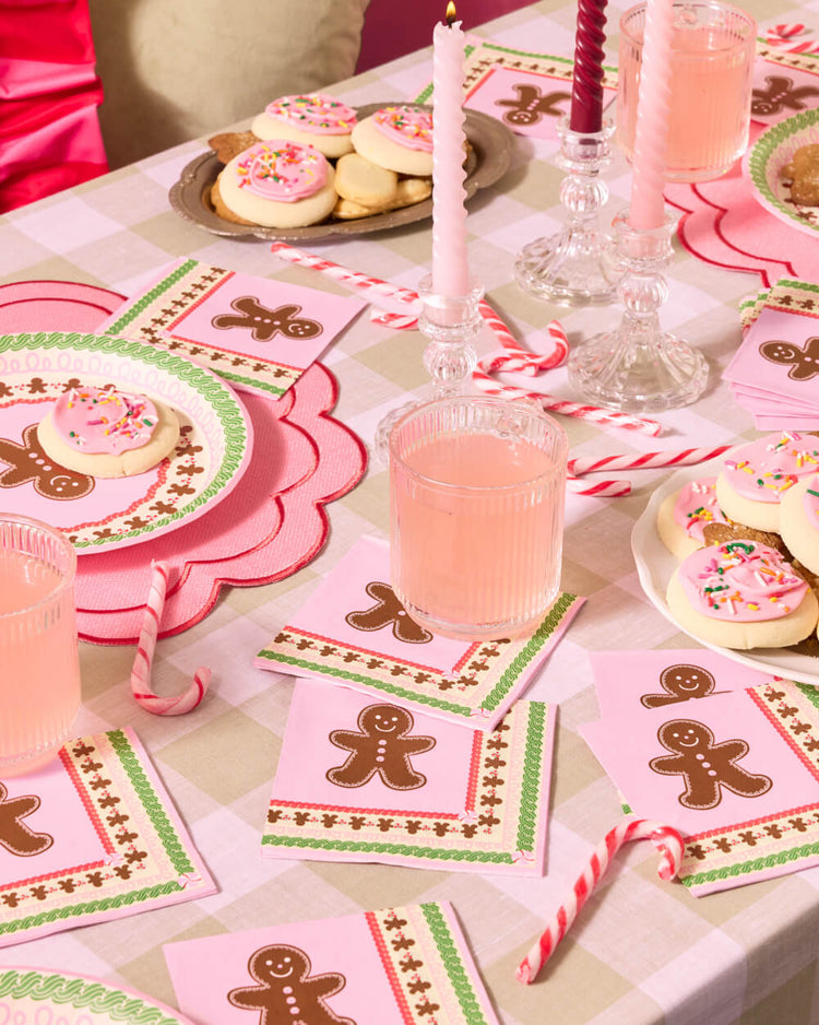 Bake it Merry Napkins - pink christmas napkins