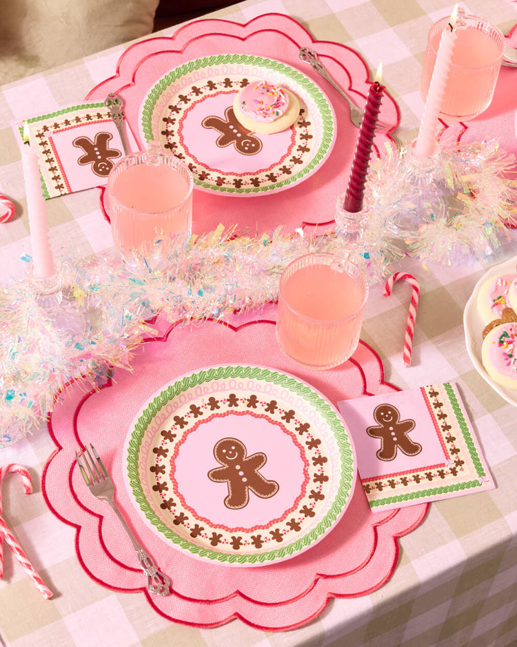 Bake it Merry Plates - pink christmas plates
