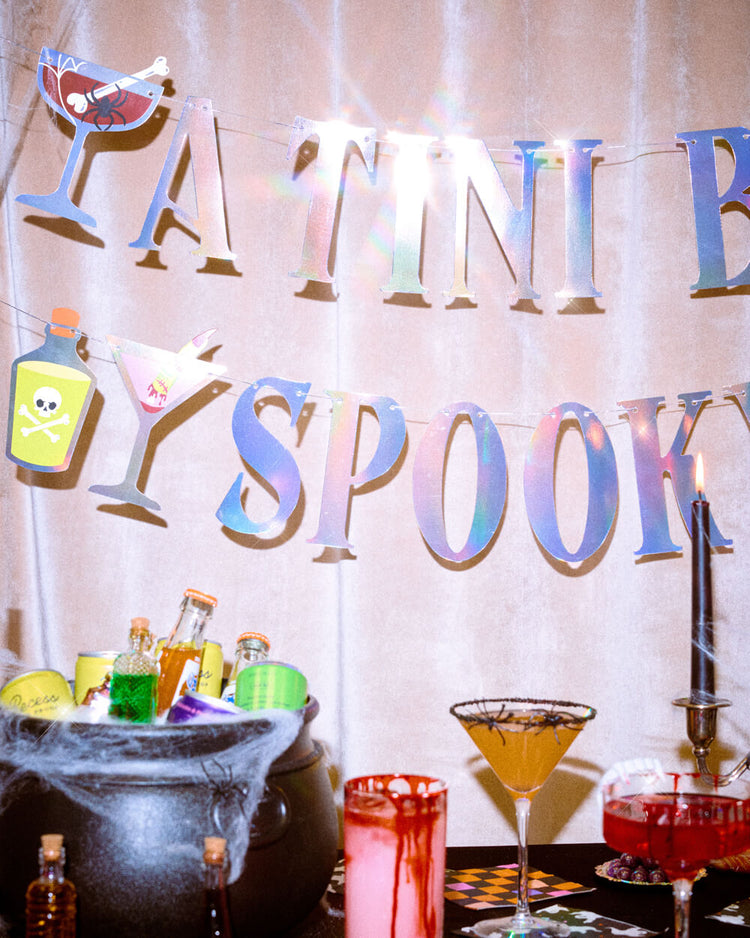 Tini Bit Spooky Banner - 6 ft iridescent banner