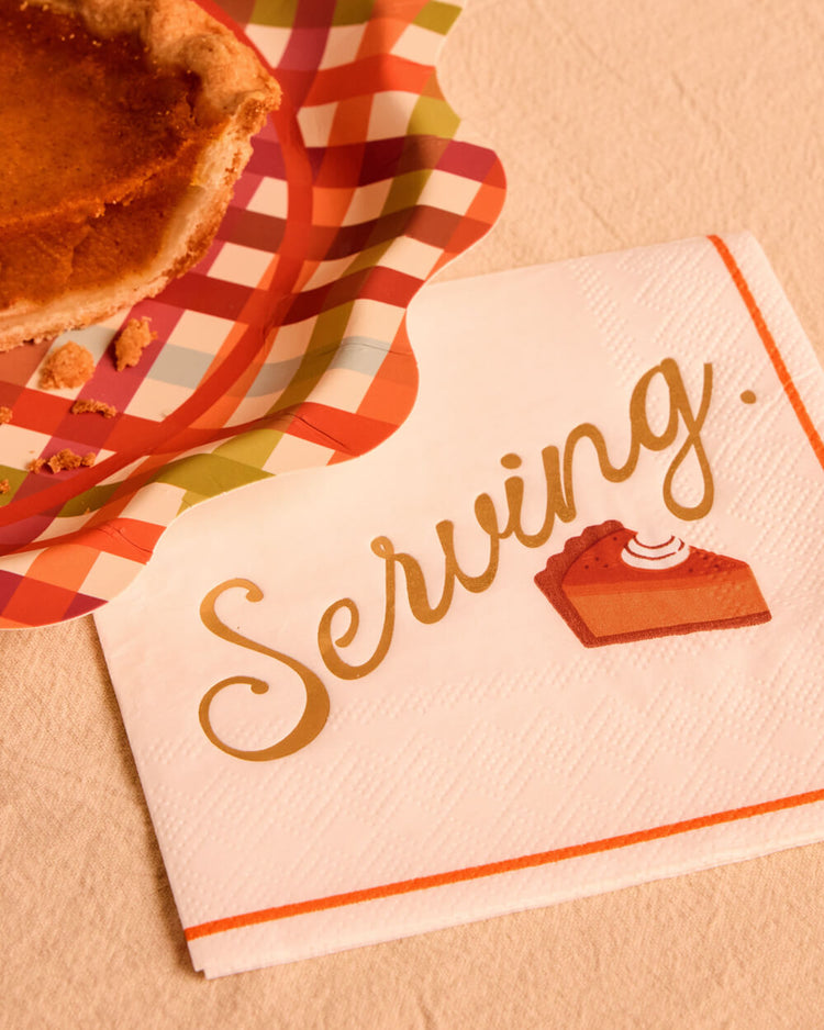 Serving Pie Napkins - gold foil cocktail napkins