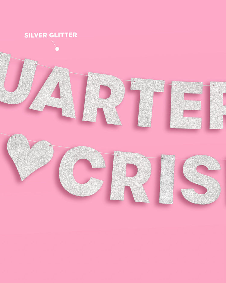 Crisis Averted Banner - silver glitter banner