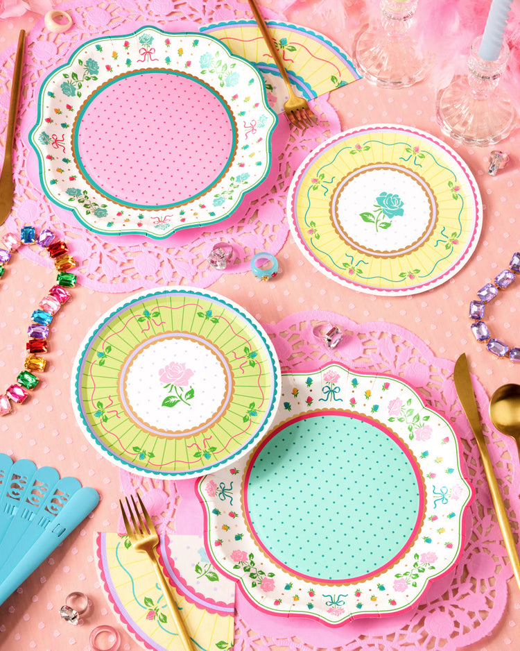 Tea Party Trio - plates, napkins, + cups