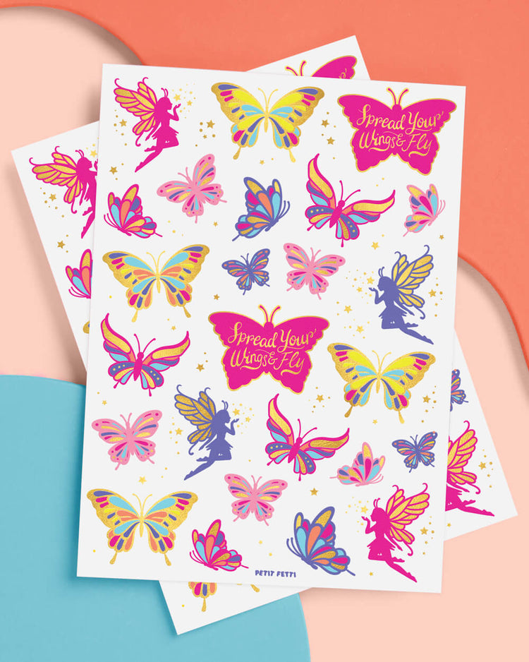 Fairy Flutter Tats - 50 foil temporary tattoos