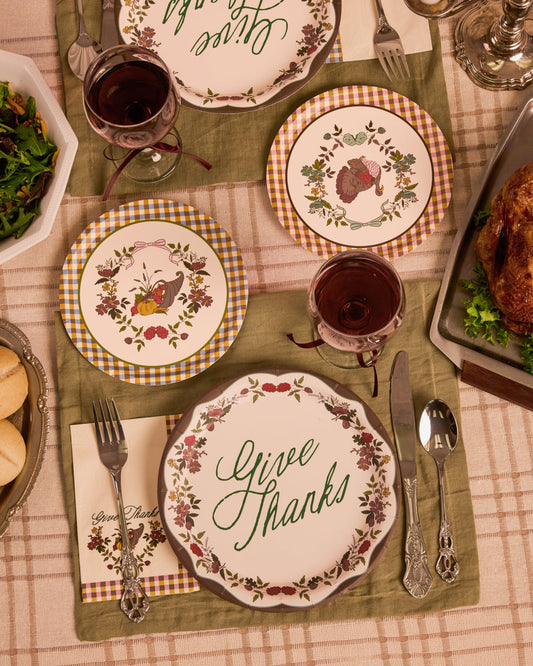 Give Thanks Harvest Plates - 32 paper plates