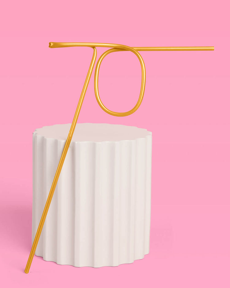 70 Shaped Straw - gold reusable straw