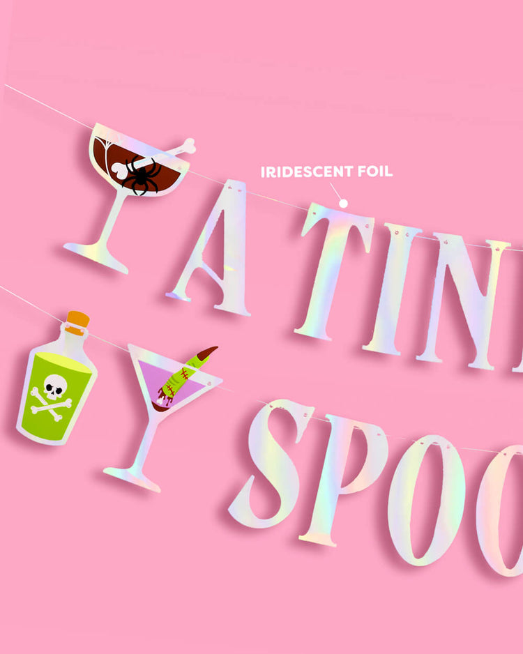 Tini Bit Spooky Banner - 6 ft iridescent banner