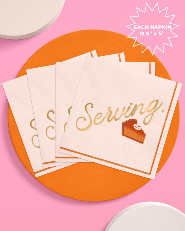 Serving Pie Napkins - gold foil cocktail napkins