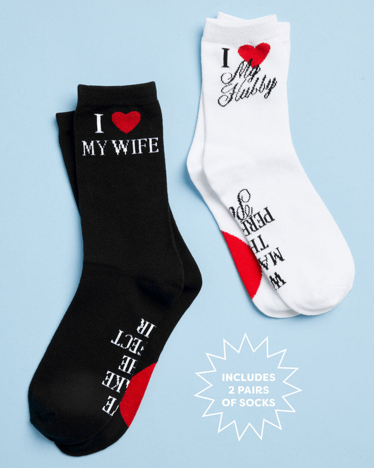 Perfect Pair Couples Socks - 2 newlywed socks